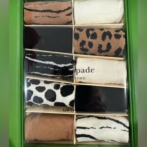 Kate Spade ♠️ set of 10 pairs Patterned Sock Collection in beautiful green box!